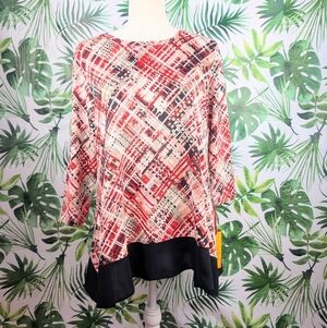 NWT Ruby Rd. Red Abstract Top (Size: Medium) 7.3oz